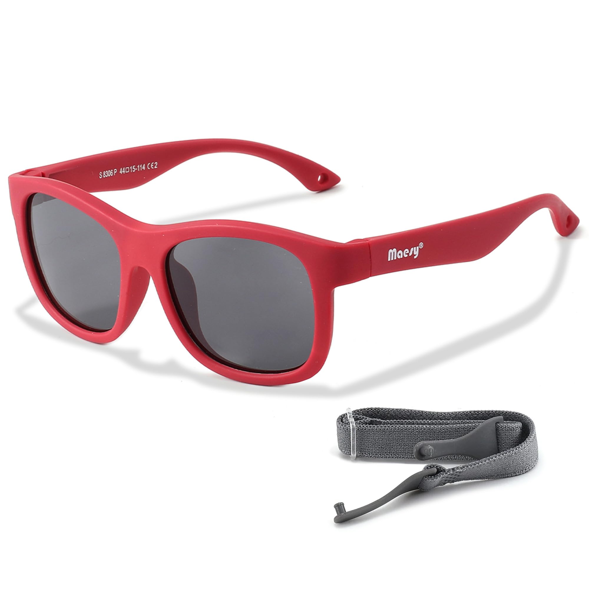 Gafas de Sol para Bebé y Niño, 1-3 Años, Protección Polarizada UV400, Montura Flexible y Blanda, Cinta Elástica Ajustable, Gafas de Sol Seguras y Cómodas para Niños, Luca