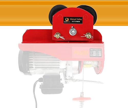 BEAMNOVA Carrito manual ajustable para polipasto eléctrico PA200 PA250 PA300 PA400 PA500, 2.68-4.33 pulgadas I-Beam, capacidad de 0.5 toneladas de