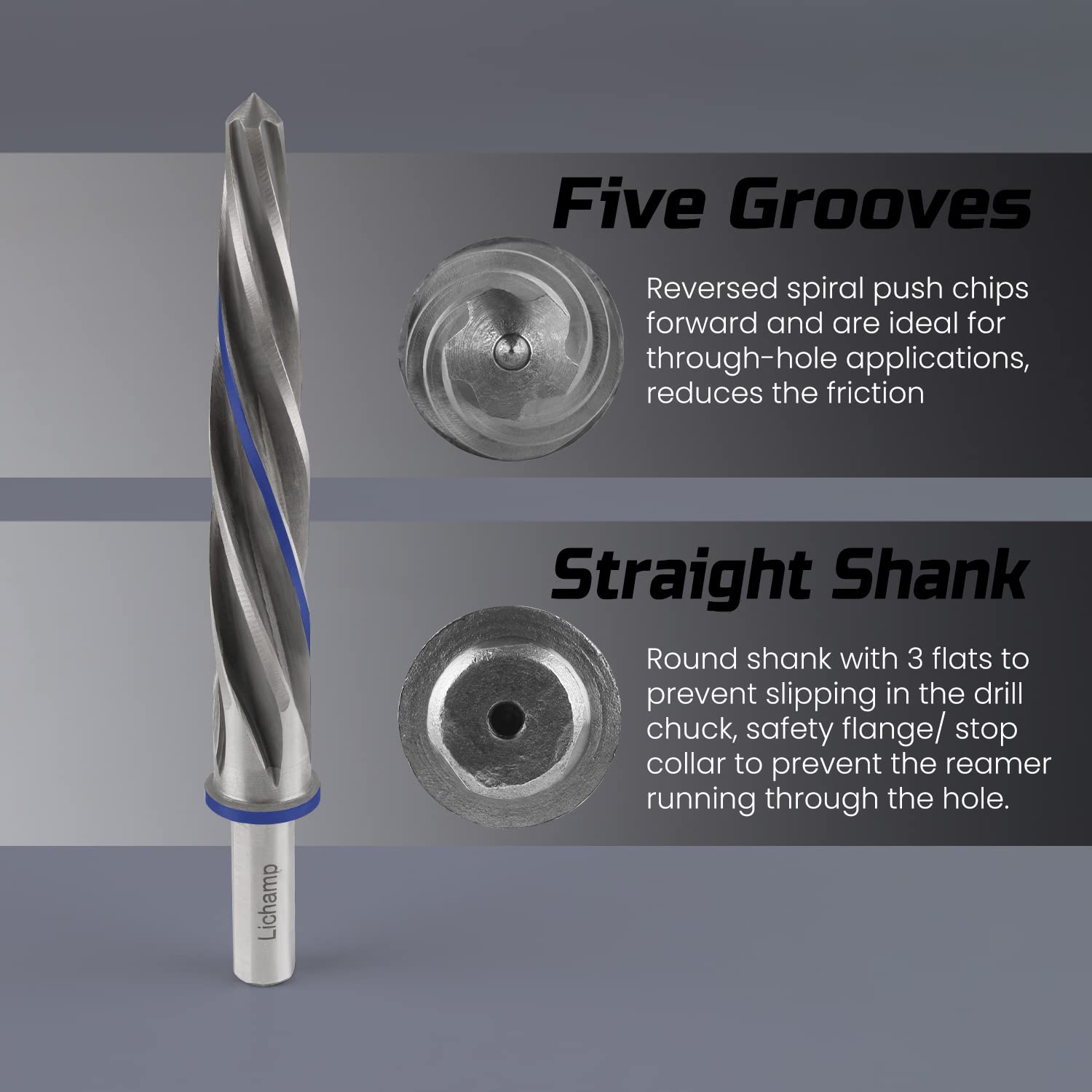 4-Piece Taper Reamer Set – 3/8", 1/2", 5/8", 3/4" – HSS6542/M2 Steel With Spiral Flutes – For Aligning & Enlarging Holes In Metal, Wood, Alloy & Plastic