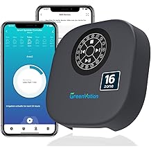 Smart Sprinkler Controller, 16-Zone/Station Irrigation System with APP Remote Control, GreenVation 2.4G/5GHz WiFi Water Timer for Outdoor Garden/Yard/Lawns (16 Zone)