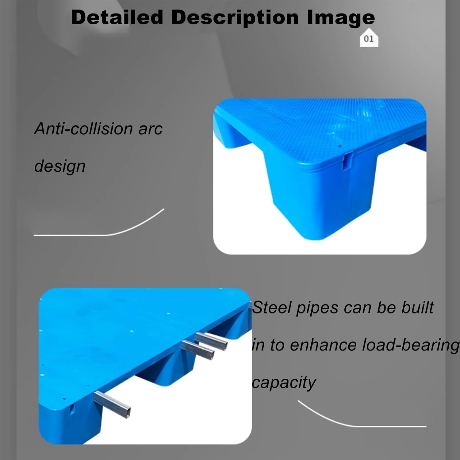 Plastic Pallets, 1 Pcs Plastic Pallet Waterproof Storage Pad, 47x24x6in, Suitable for Garages, Basements, Warehouses, Attic Flooring