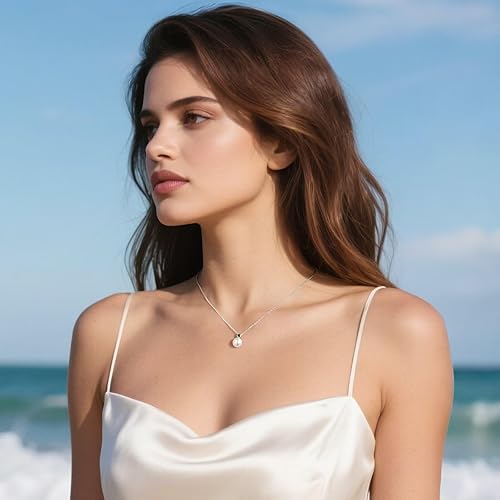Miniatura 3 de Iefil Collar de perlas de agua dulce de 9 a 0.394 in para mujer, joyería de perlas de plata esterlina S925, regalos de cumpleaños de aniversario