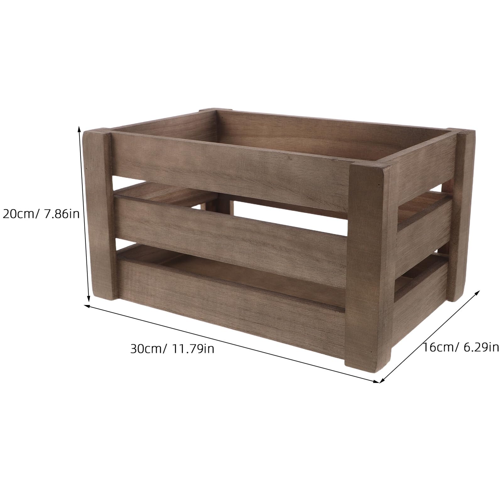 Scatola di Stoccaggio Rustica in Legno Rettangolare per Cucina e Display