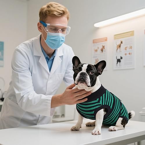 Miniatura 6 de Kuoser Store - Traje profesional para mascotas, para recuperación de cirugías, vendaje para heridas abdominales, sustituto del collar electrónico y