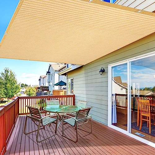 Toile d'ombrage 1.4x3.8m en polyester résistant sable pour balcon et terrasse - 2