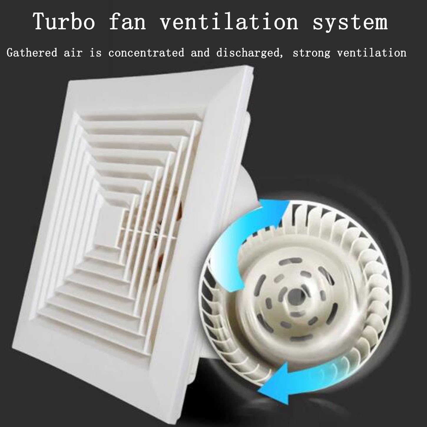 Extracteur d'air Salle De Bain,Extracteur Air Chaud avec Clapet Anti-Retour,Panneau Ignifuge ABS,Ventilateur Extracteur Plafond Et Montage Mural,pour WC, Cuisine,Cave,Imperméable,10 inch