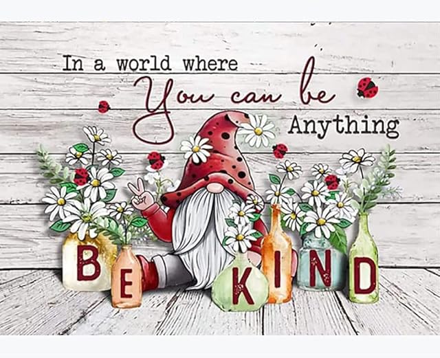 YMQIANYU 5D Diamond Painting Kits for Adults Kids, Christmas Red Gnome Full Drill Diamond Art Craft Kits for Home Wall Decor Gift