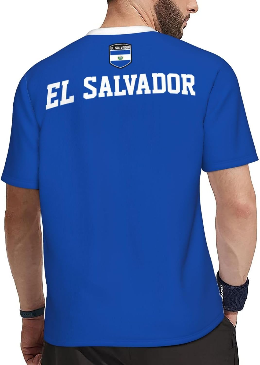 El Salvador Flag Grain Sports Mesh T-Shirt Retro Jerseys for Running Cycling Soccer Tennis Fitness Climbing