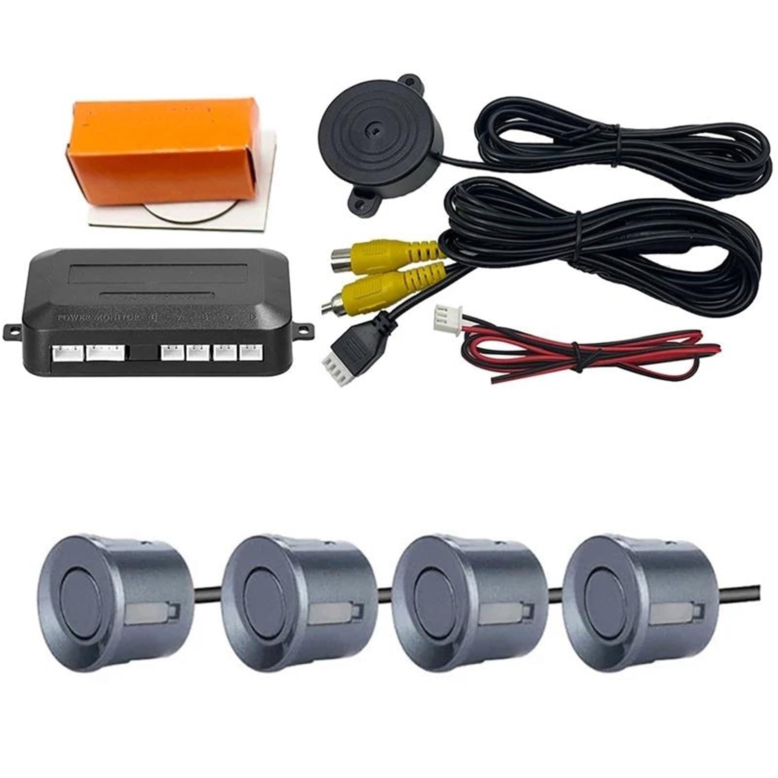 Kit sensori di parcheggio per Auto, Kit sensori di parcheggio Video, Radar di Assistenza per retromarcia per Sistema di telecamere, Colore Grigio