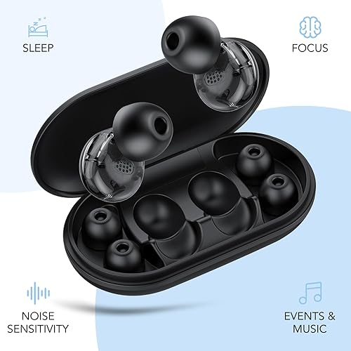 Miniatura 6 de Tapones para los oídos para reducción de ruido, tapones de silicona reutilizables para dormir, conciertos, disparar, viajar, trabajar, cómodos,