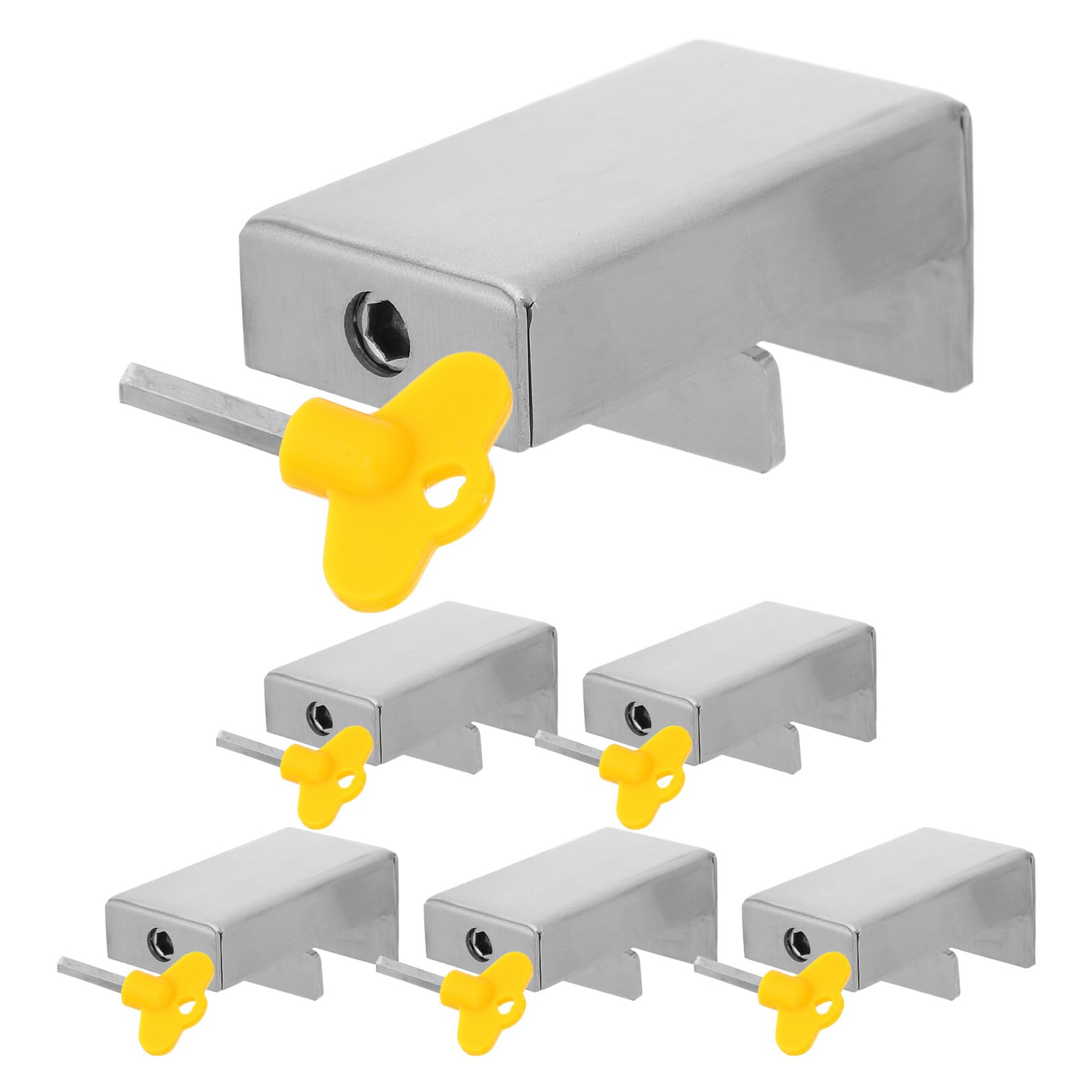 Limitador de Puertas y Ventanas de Acero Inoxidable 6 Piezas Plata