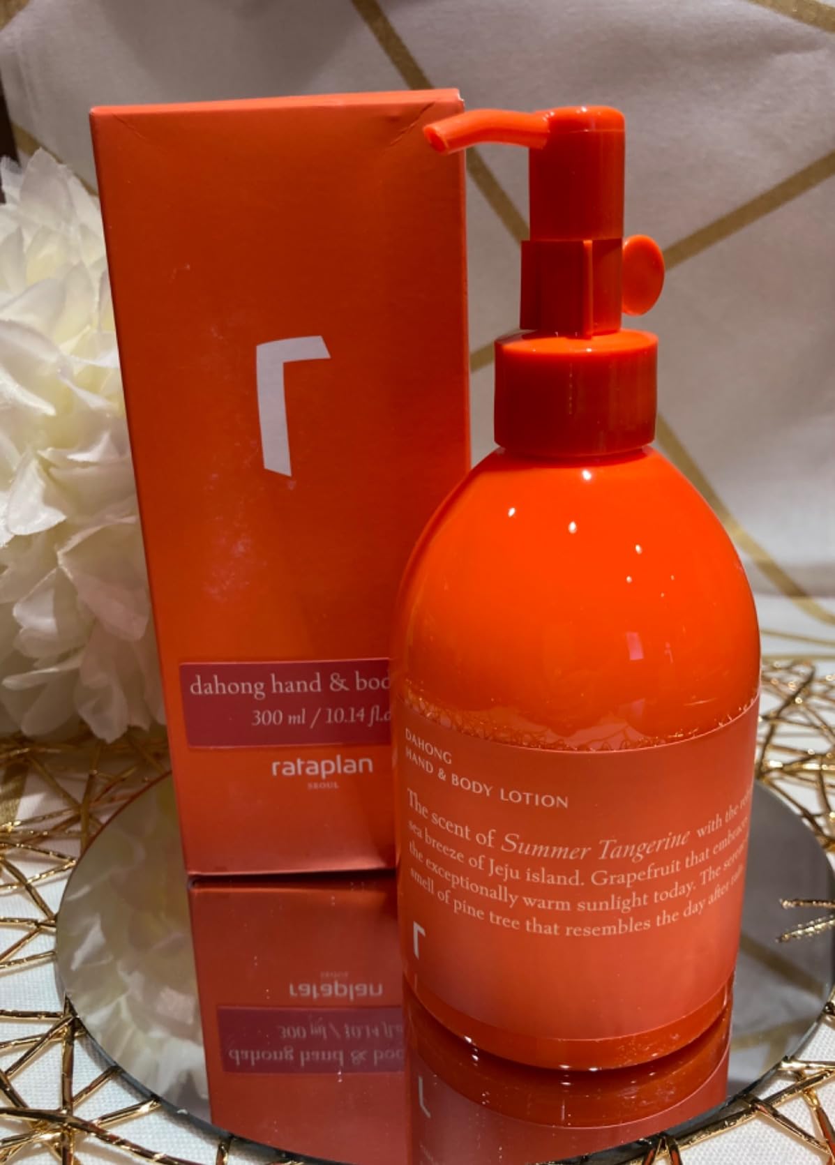 RATAPLAN Dahong Hand & Body Lotion - Vegan, Gentle and Soft Moisturizer, Tangerine of Jeju Island, Korean Skincare, 10.14 fl.oz 300ml