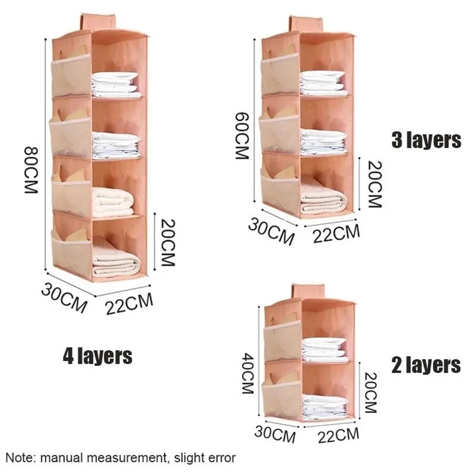 Hängeregal Multi-Layer Hanging Storage Bag Wardrobe Clothes Organizer Foldable Underwear Bra Socks Storage Hanging Bag Closet Organizer Für Schlafzimmer(Gray 4Layer)