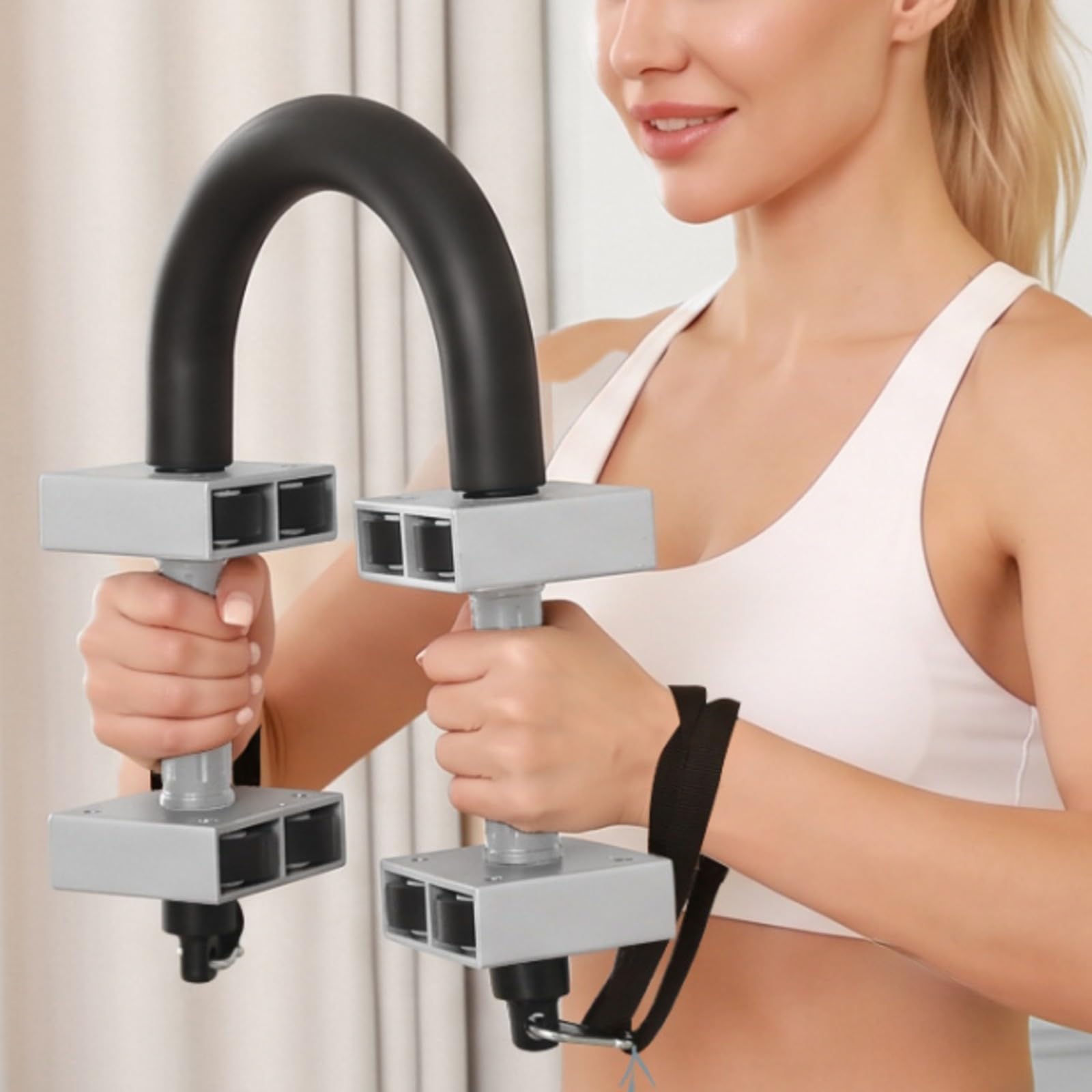 Set Fitness con Accessori Antiscivolo |, da Ginnastica con Bande Elastiche, Robusto, Attrezzo, per Casa