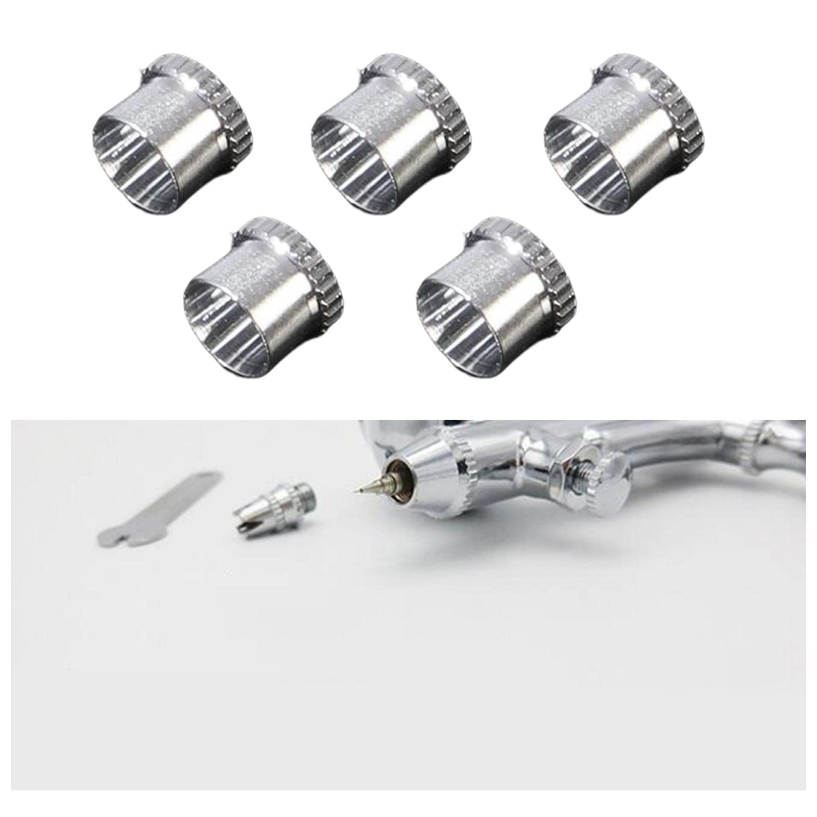 DYNWAVE 5 Pieces Spray Needle Tips Cover Nozzle Caps Replacement Professional Airbrush Parts Airbrush Needle Caps Dust Cap