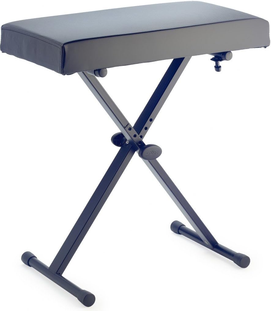 Stagg KEB-A30 Adjustable Keyboard Bench with X-Style Folding Legs - Black