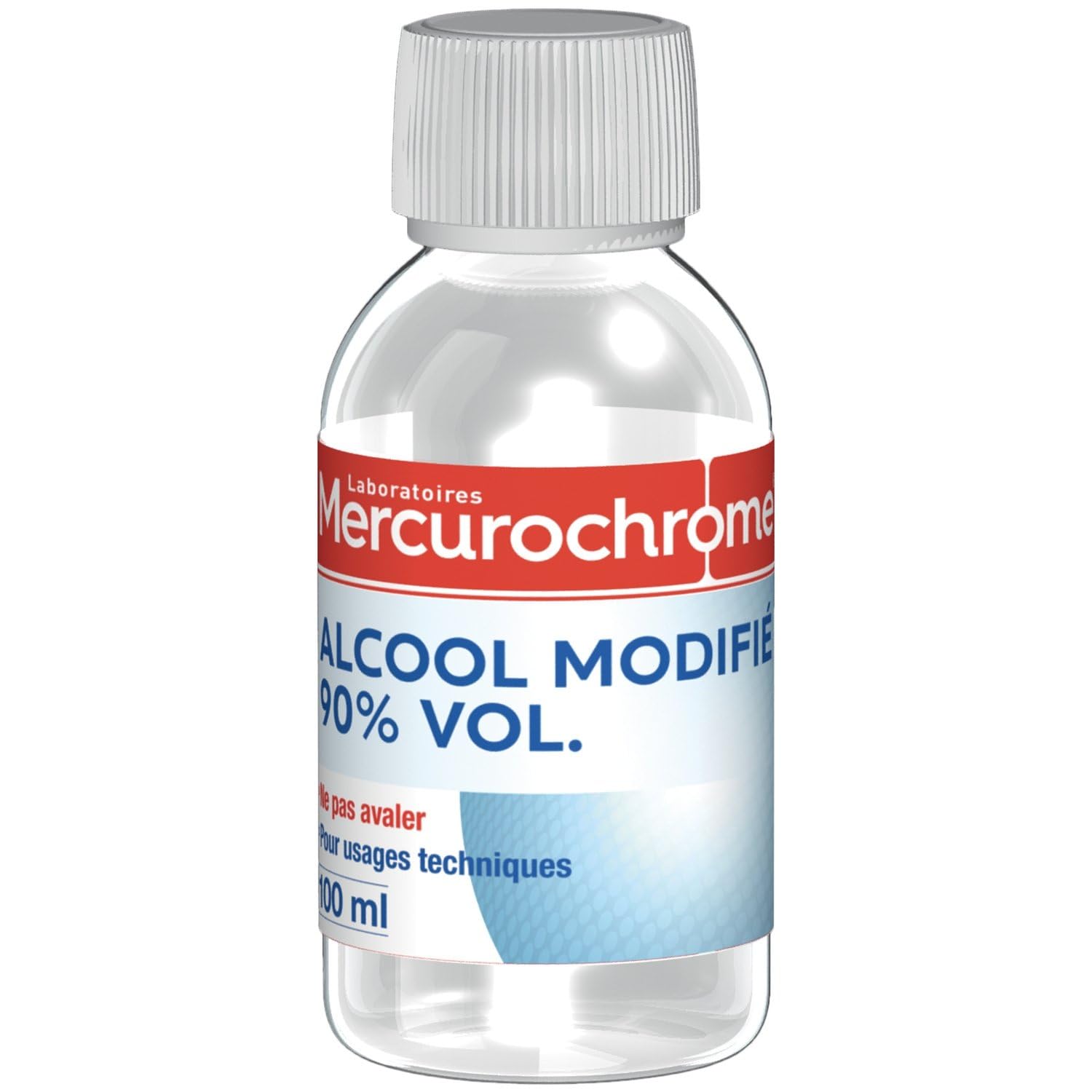 MERCUROCHROME – Alcool Antiseptique Concentré 90% Vol, Pureté Optimale pour Désinfection Rapide (Flacon 100mL) - Le lot de 4