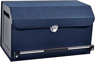 Sponsored You’re seeing this ad based on the product’s relevance to your search query.Learn more about this advertisement XCF Car Boot Organiser, Foldable Leather Boot Bag with Lid and Sturdy Handle Car Accessories, 45L Capacity Car Organiser with Compartments, Durable Storage Box (Blue)