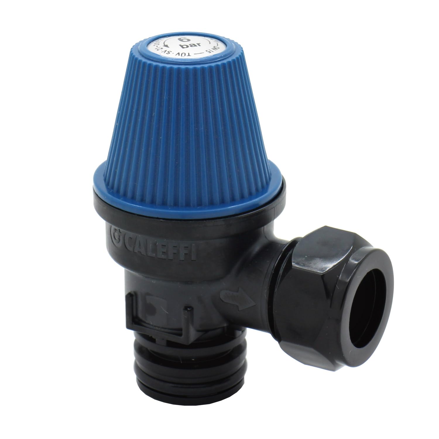 Unvented Components Europe Black / Blue Caleffi - 6 Bar Pressure Relief Valve Circlip Connection F0000412 Alternative