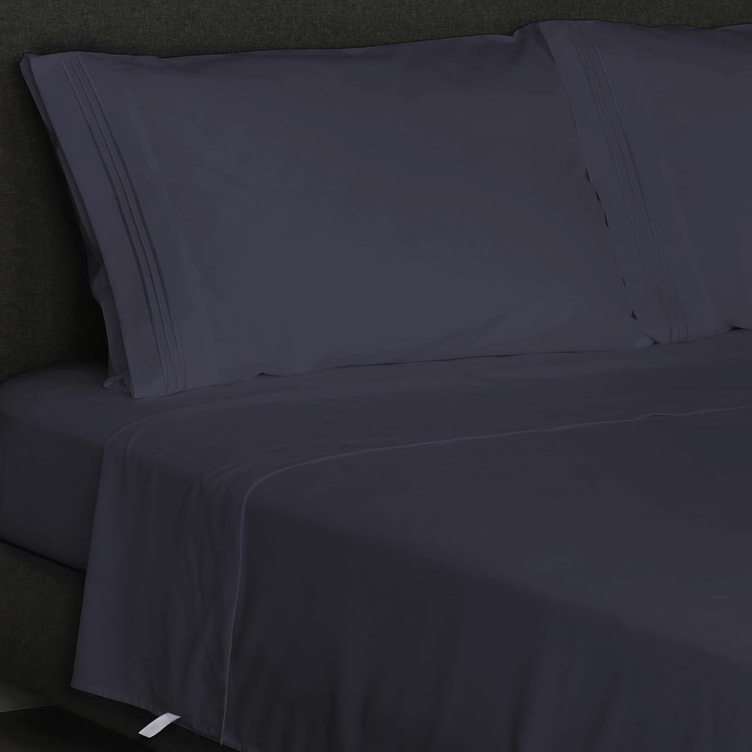 Furinno Angeland Vienne 4-Piece Microfiber Bed Sheet Set, California King, Navy Blue