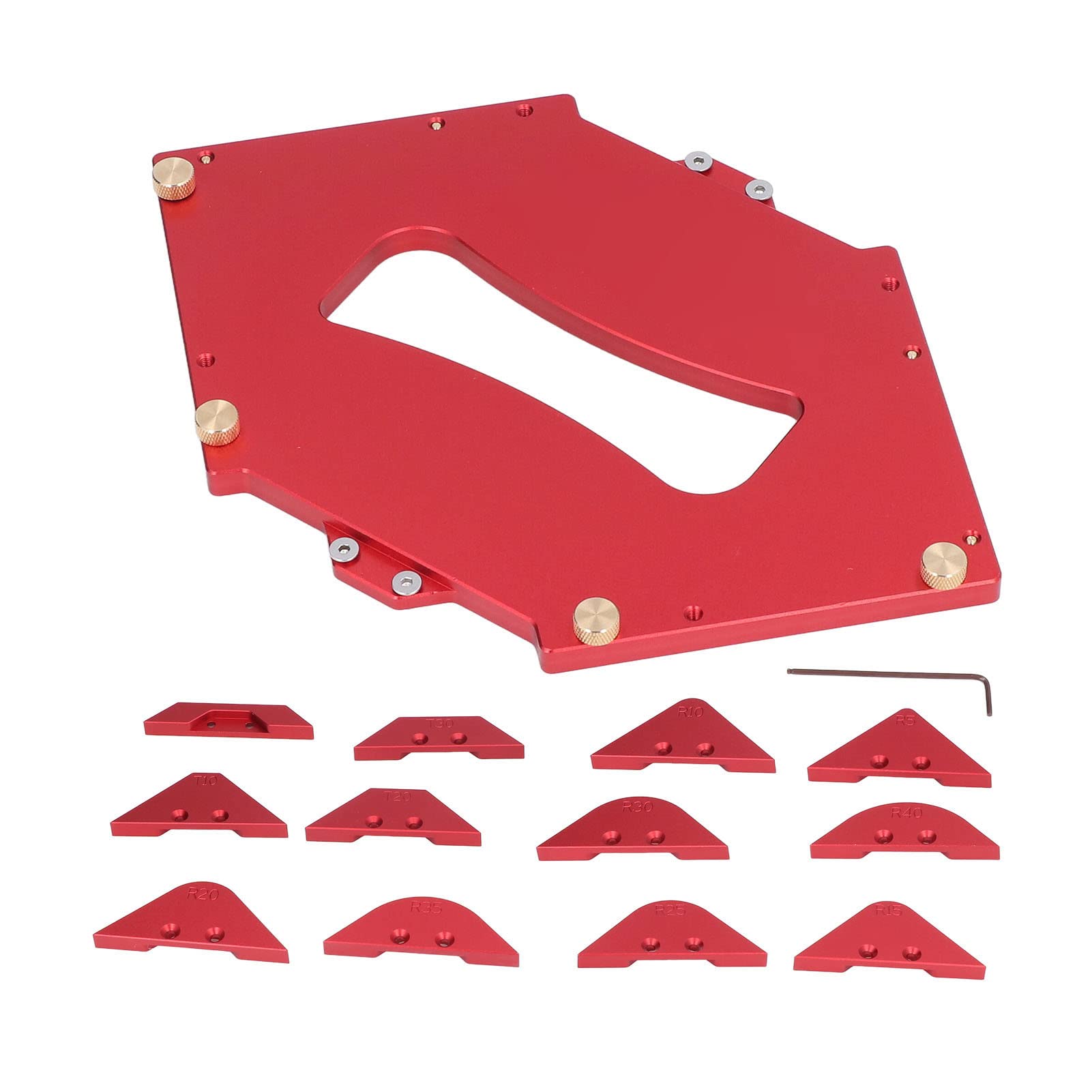 Plantilla de esquina de la Mesa enrutador, Kit de plantillas de radio de aleación de aluminio, herramientas profesionales de carpintería para carpinteros, tratamiento de bordes DIY