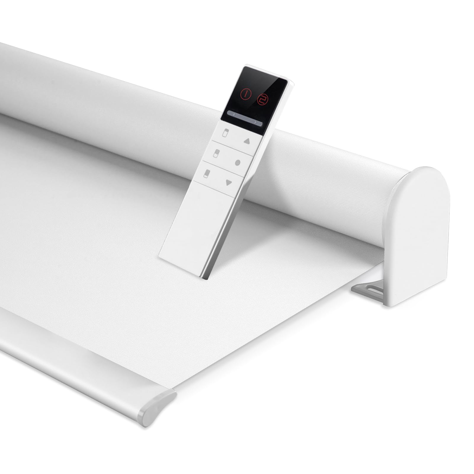 ZSHINE Motorized Blackout Window Blinds Customize Width (23-95 Inches) Remote Control Wireless and Rechargeable Roller Shades Blinds for Windows, Home, Office, Hotel, Club, Restaurant(82010G)