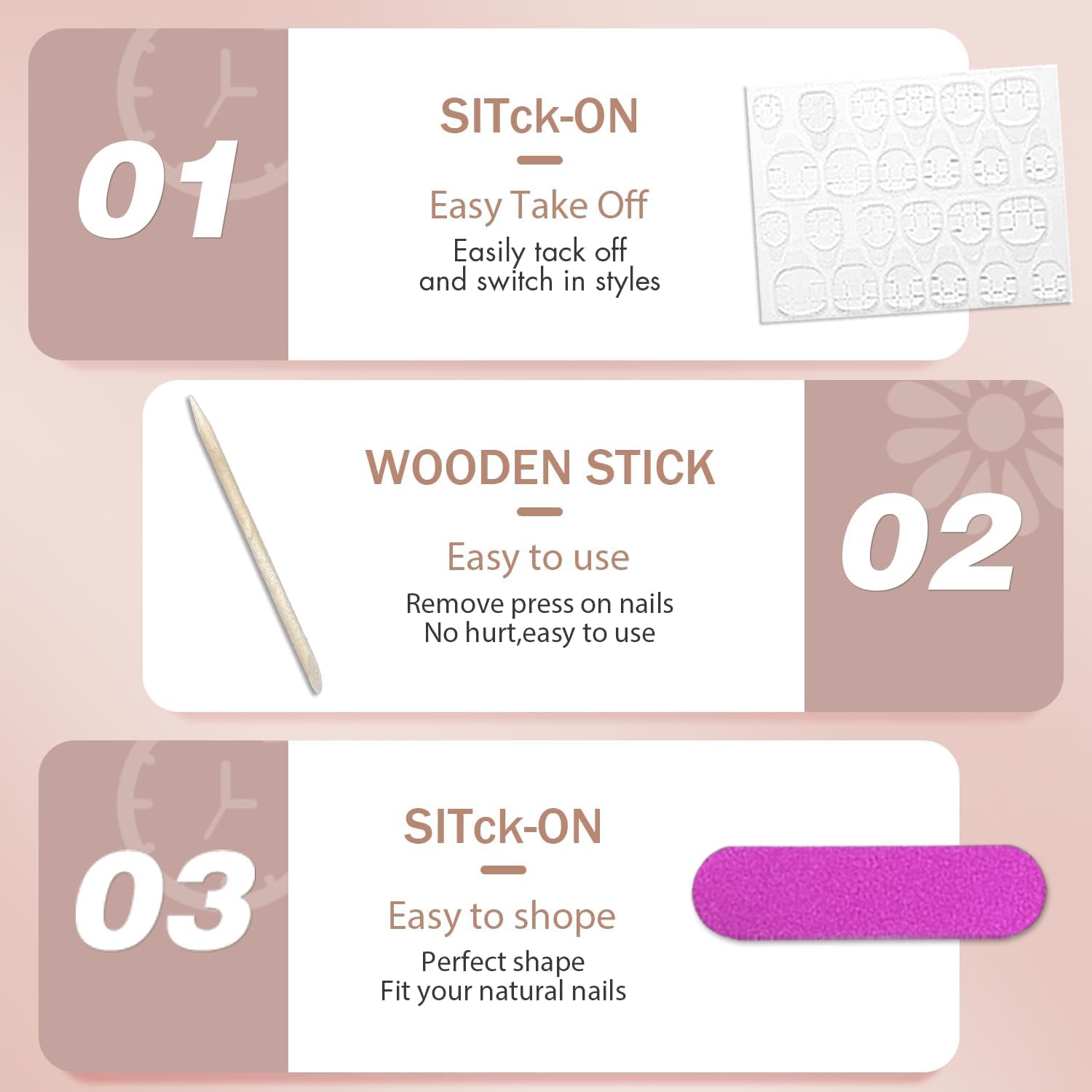 KQueenest - Unghie finte a pressione bianche lunghe quadrate, unghie finte bianche lunghe medie a bara, set di unghie finte naturali lucide a colori solidi, unghie adesive in gel riutilizzabili per