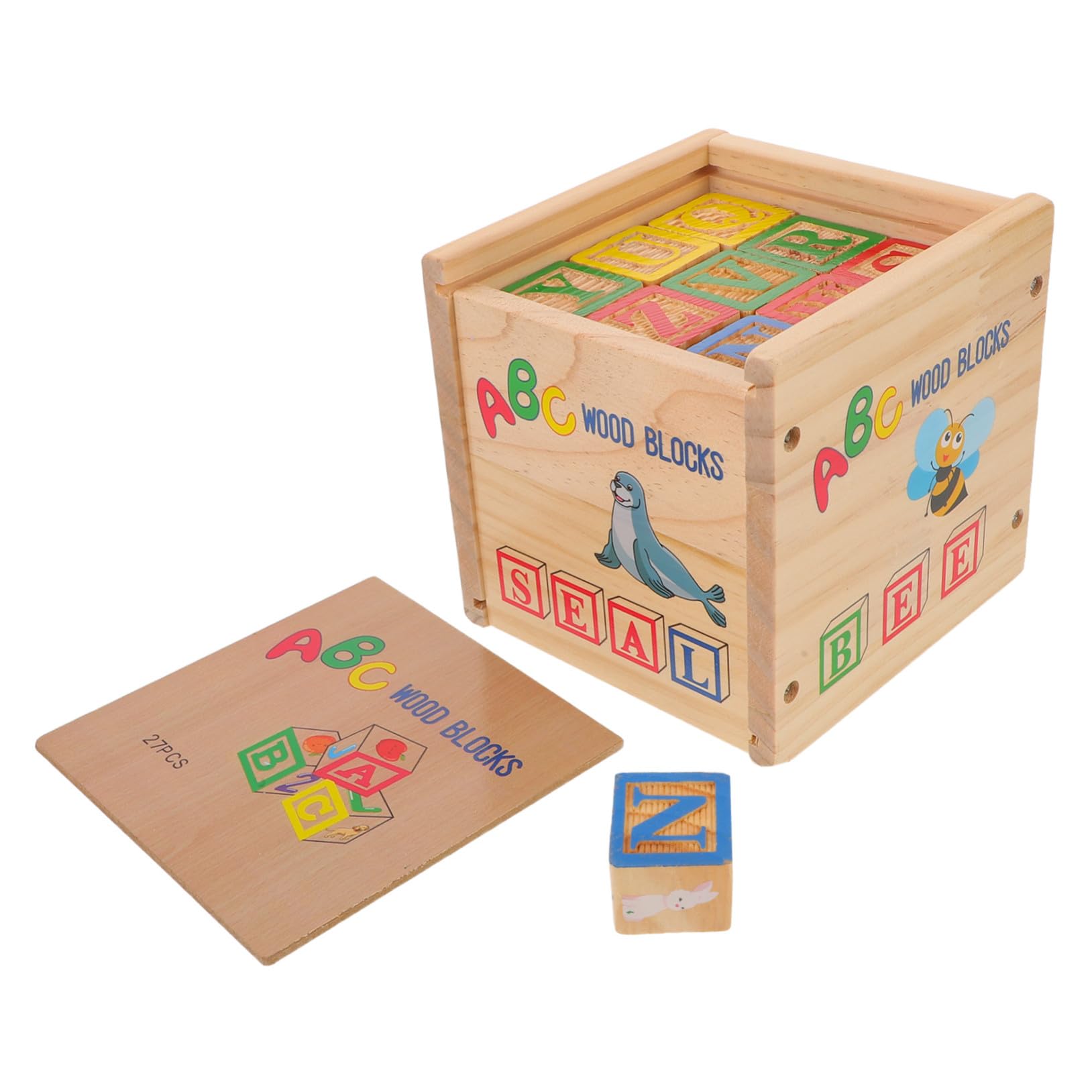 Bloques de Madera ABC Apilables 27 Piezas, Educativo Infantil