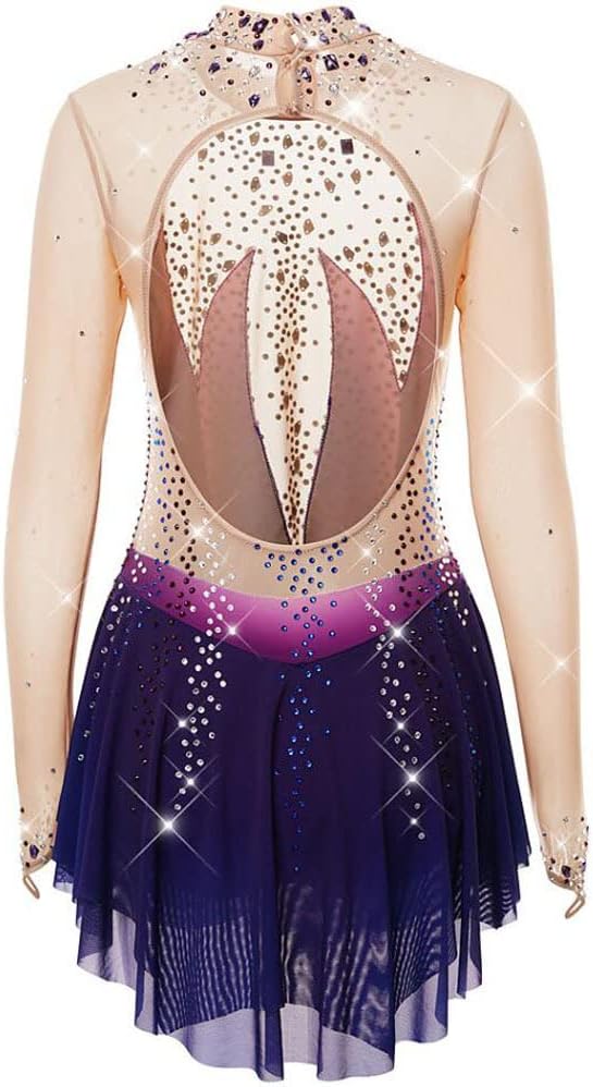 Costumes for Competition Diamond Figure Skating Performance Dress Girls Hollow Skating Suit Gymnastic Leotard