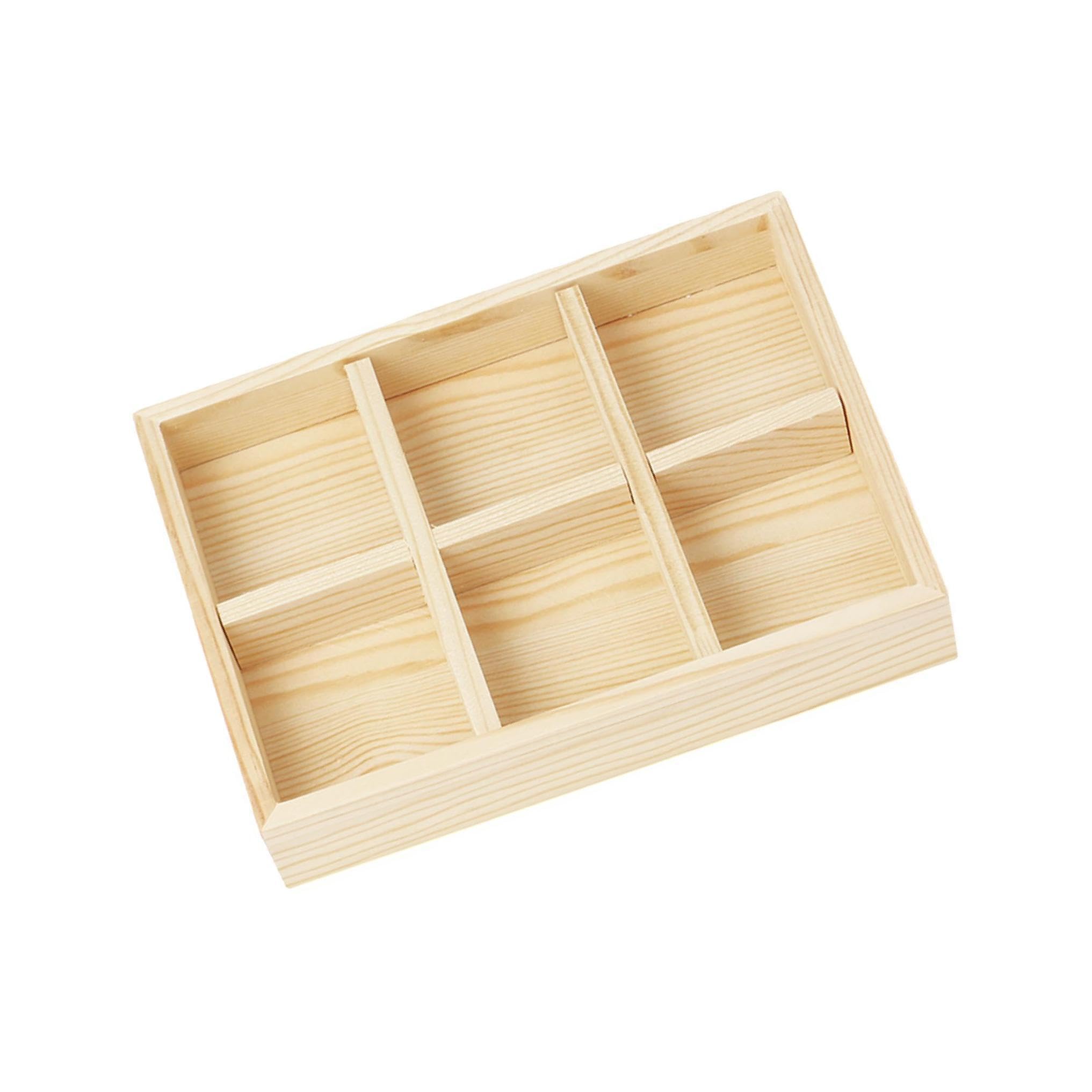 Zambuph Ladies Jewelry Display Tray Case Stackable Beads Holder for Gemstone Bangles Elegant and Practical LucyStudio Organiser, 6 grids, 7.87x5.91x1.38 Inch