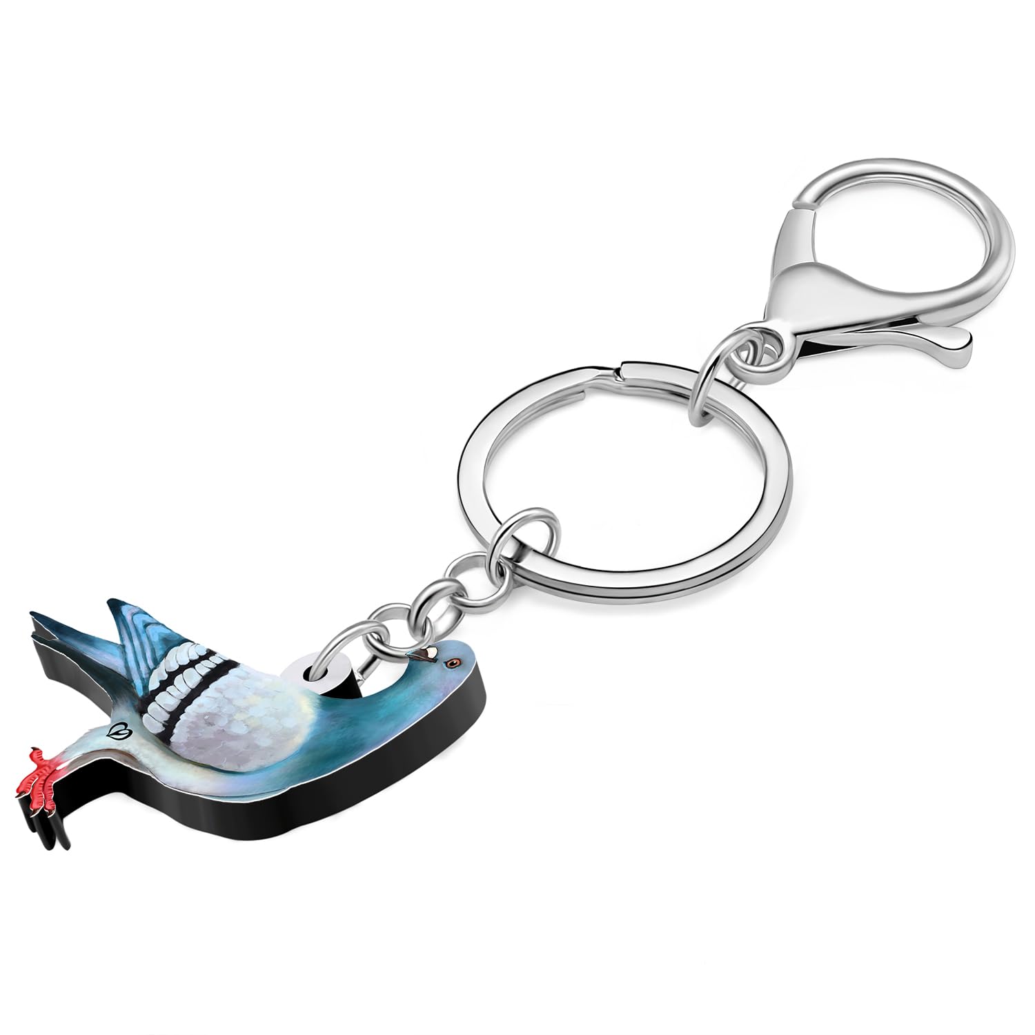 WEVENI Portachiavi In Acciaio Inossidabile Riccio Carino Portachiavi Anelli per Donna e Ragazze Borsa Borsetta Charms (Argento