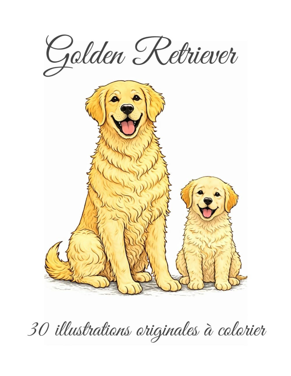 Golden Retriever: 30 illustrations originales à colorier