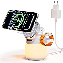 COLSUR Caricatore Wireless per i phone 4-in-1 stazione di ricarica per a pple con luce notturna caricatore magnetico per a pple Watch Caricabatterie wireless Compatibile Air-Pods Regalo Uomo
