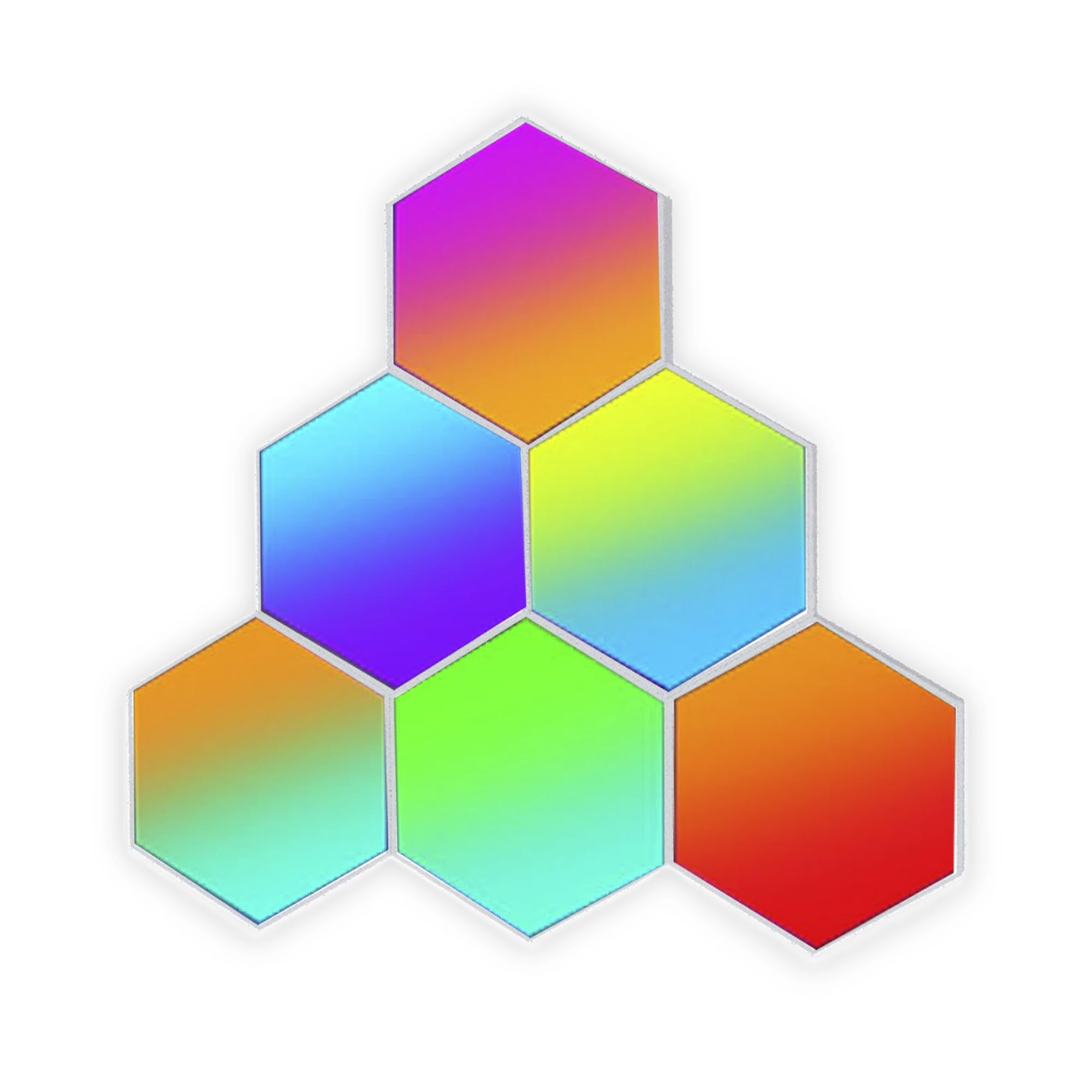 Lloyd's Wi-Fi Smart Hexagon Light Panel - Set of 6, LED Gaming Wall Lights, Multicolour + Warm to Cool Light, Compatible with Alexa, Google Home, App Control, Music Sync for Party & Decoration