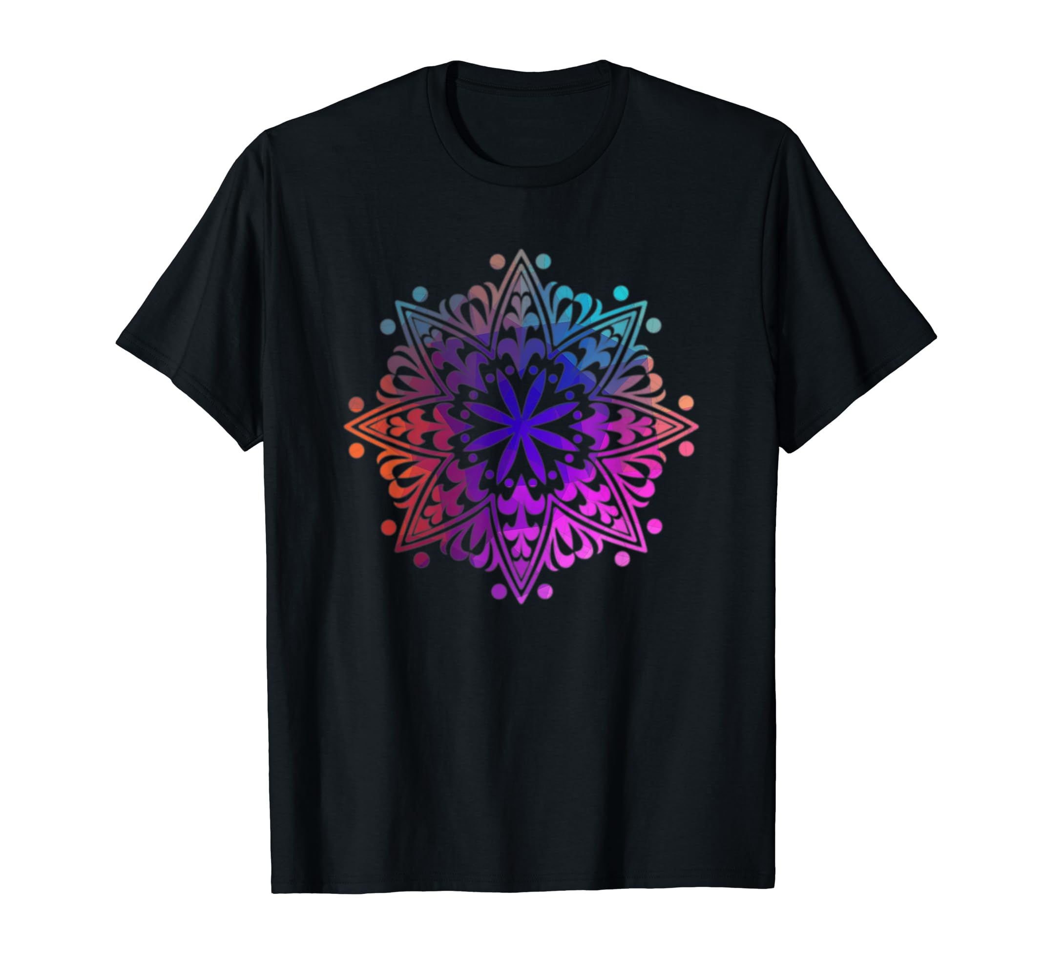 Fractal Mandala Energy Sacred GeometryColorful Fractal Mandala Good Vibe Yoga Sacred Geometry T-Shirt