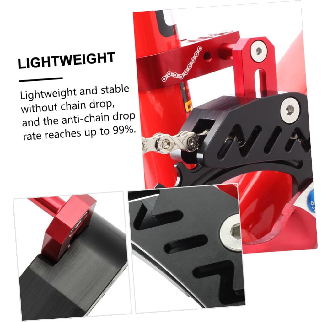TOYANDONA Guida Catena Bici Stabilizzatore Rosso Lega di Alluminio | Pom, Previene la Caduta della Catena, per Deragliatore Anteriore e Disco Singolo