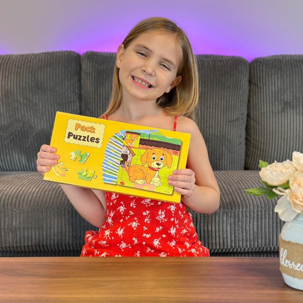 18 PCS Puzzles Niños de Madera, Regalos Cumpleaños Niños Colegio, Detalles Cumpleaños Infantil Invitados, Mini Juegos, Sorpresas Cumpleaños, Envase Regalitos Individuales (Pack 18 Puzzles)
