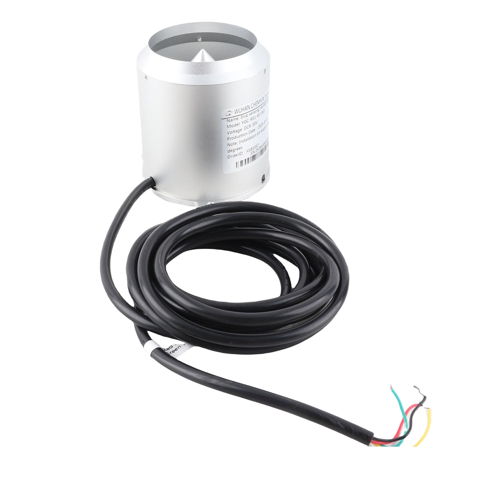 SUNGOOYUE Sensor de Pluviómetro, Aleación de Aluminio RS485 Sensor de Lluvia de 9 a 30 V, Detección óptica IP65 Resolución de 0,03 Mm para Estaciones Meteorológicas Meteorología de Riego Inteligente