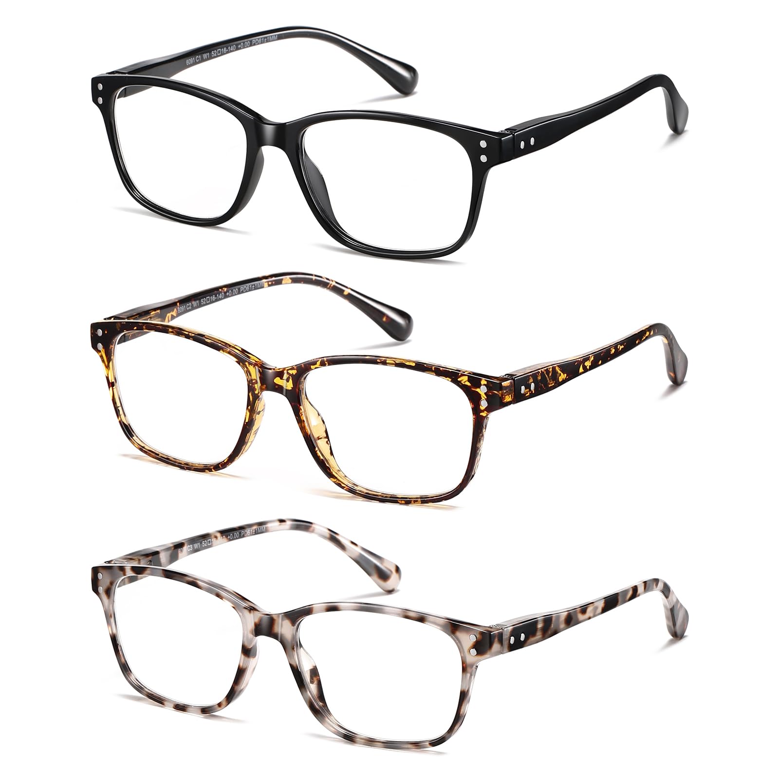 LKEYE Reading Glasses For Women Blue Light Blocking Square Computer Reader Stylish Unbreakable Large Eyewear LK6078