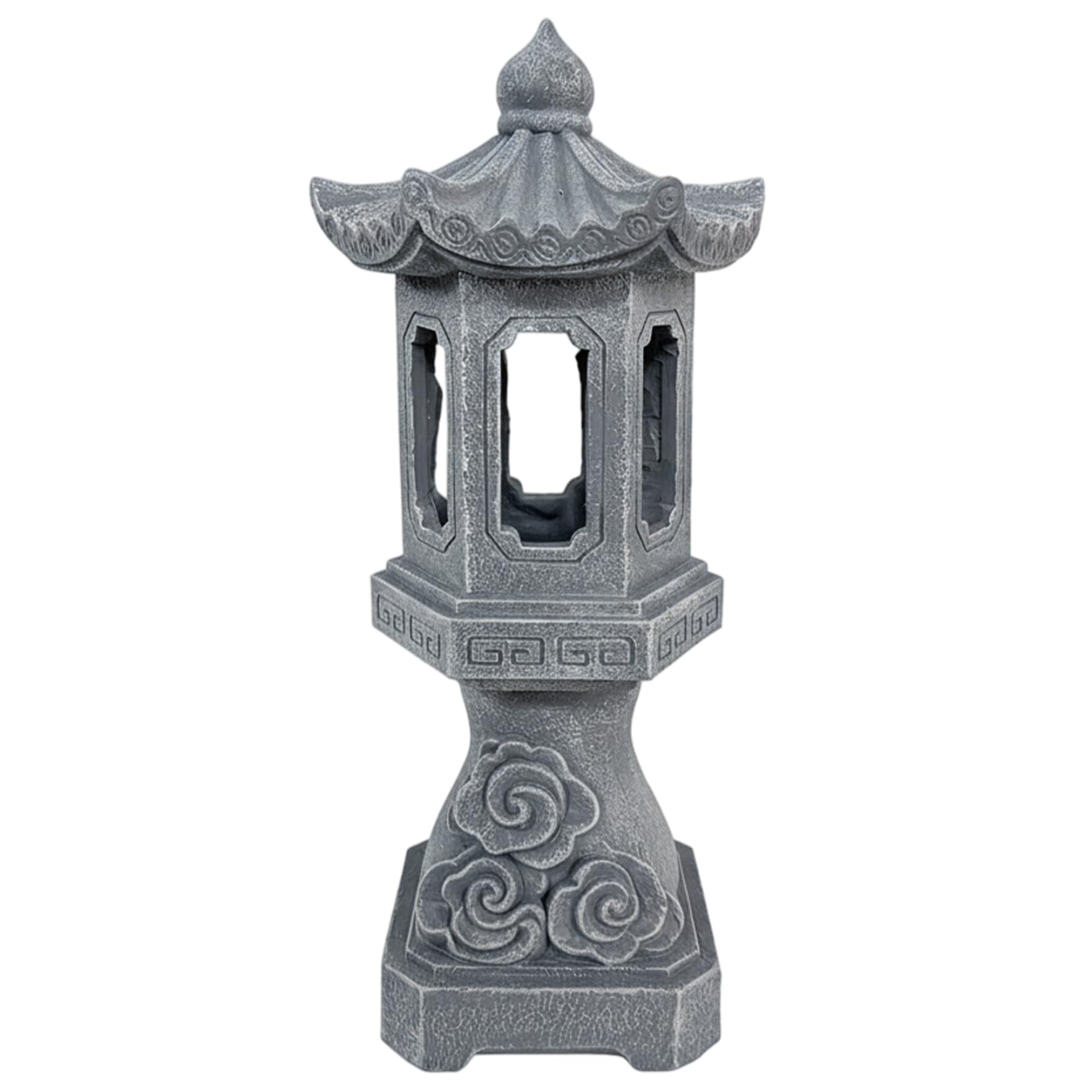 Hotainoys Style2 Pagoda Garden Statue, Resin Solar Japanese Pagoda Lantern, Decorative Zen Garden Landscape For Yard Patio Lawn, Statue