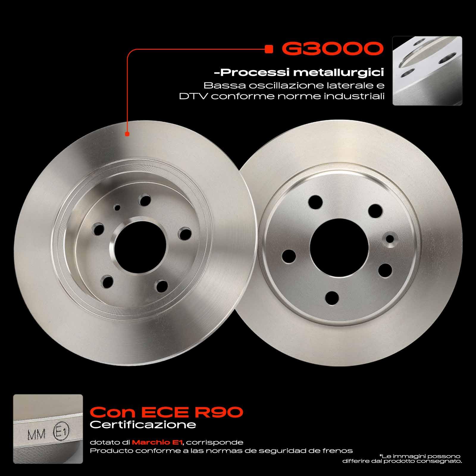 Frankberg Set freni incl. 2x Dischi Freno + 4x Pastiglie dei Freni Posteriore Compatibile con Astra K Sports Tourer B16 Astra K B16 Astra K Furgone/Station Wagon Replace# 13509119