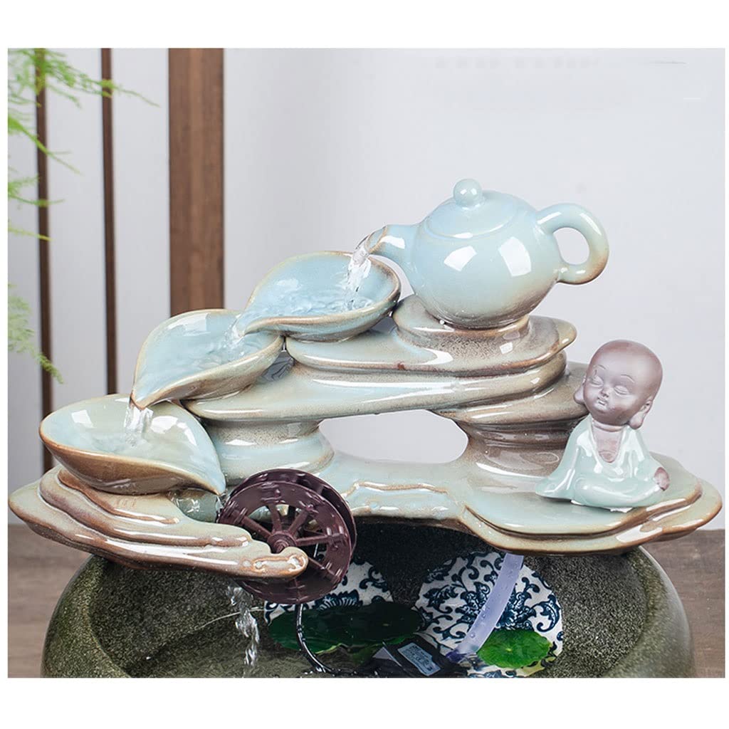 Acquario Ciotola for pesci rossi in ceramica in stile cinese Circolazione domestica Fontana d'acqua Piccola ciotola for pesci Ufficio Soggiorno Serbatoio ornamentale for la cultura dei pesci Ciotola d
