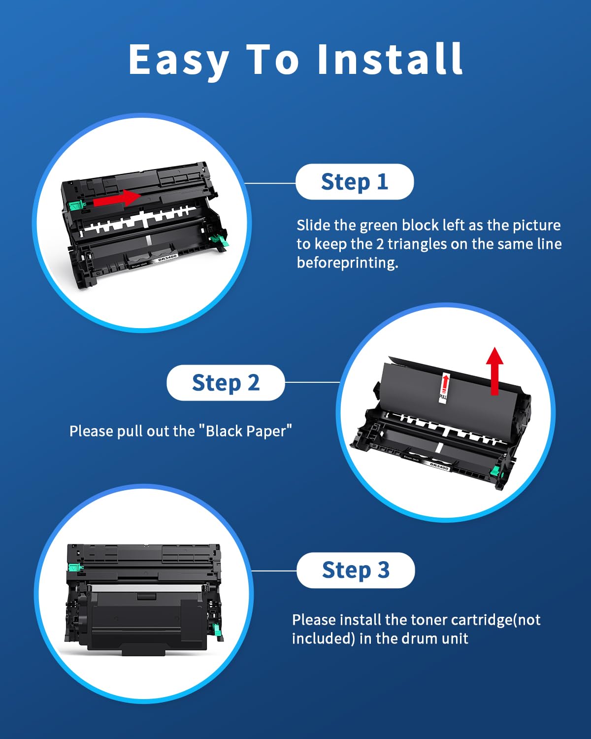 Colorfly DR3400 Tamburo Compatibile con Brother per HL-L5100DN, MFC-L5700DN, DCP-L5500DN, HL-L5000D, MFC-L6800DW, DCP-L6600DW, HL-L5200DW, HL-L6250DN - Nero