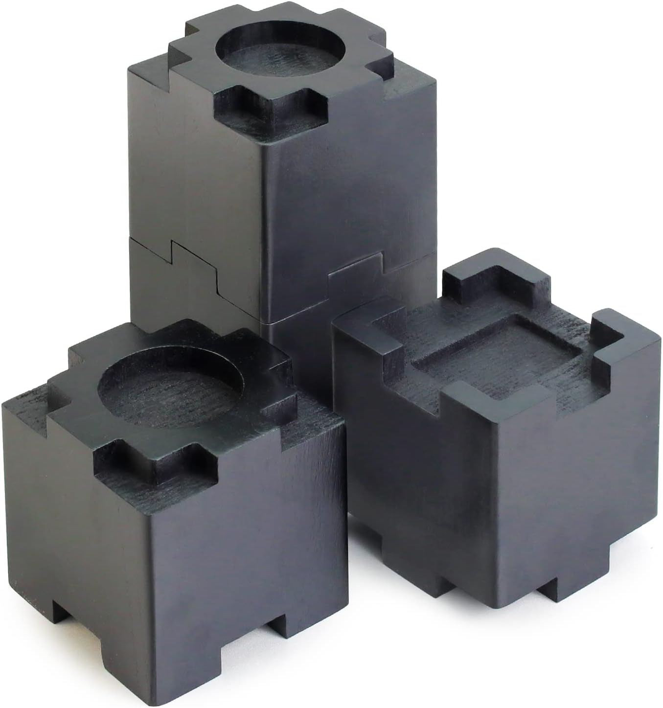 Amazon.com: ECOGREDA Wood Bed Risers 3 Inch, Stackable Furniture Risers ...