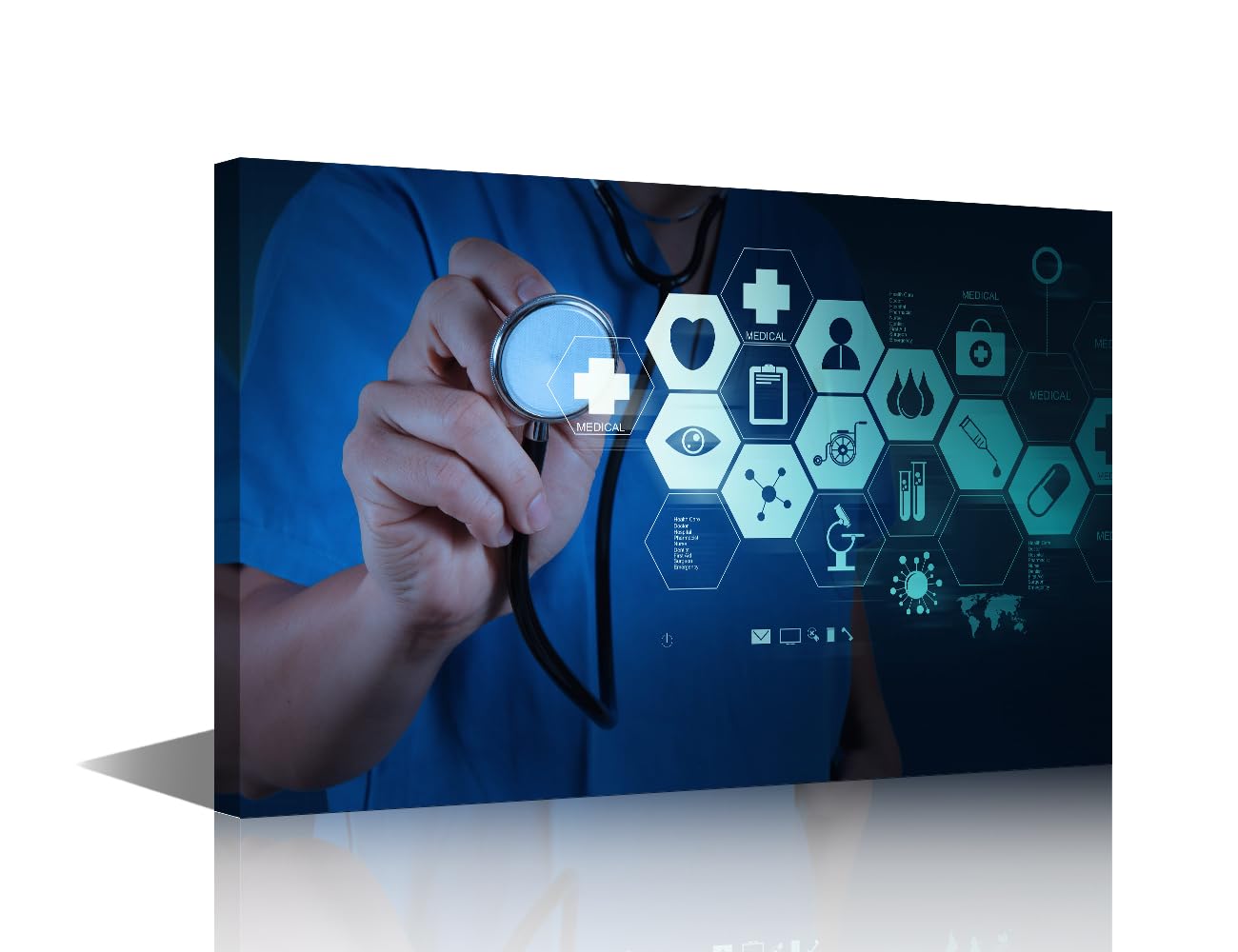 Wall Art Medicine Doctor Pictures for Living Room Inspirational Wall Art Prints on Canvas Medical Examination Painting Modern Artwork 1 Panel Wall Decor for Bedroom Office Ready to Hang 18x12 in