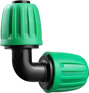 Drip Irrigation 1/2" Elbow Fittings：1/2 Inch Drip Line Lock Barbed 90 Degree Elbow Connectors for Drip Irrigation Tubing (1/2" ID x 0.640" OD) Anti-Drop Drip Irrigation Parts (12 Pieces)