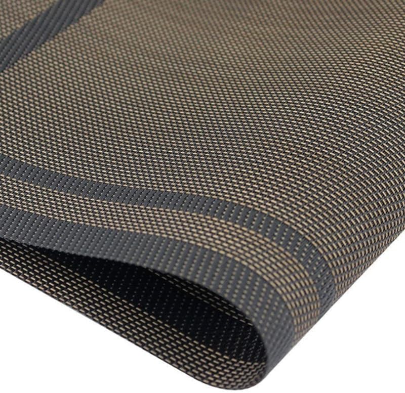 Weave Placemats Vinyl Woven Table Insulation MatsThick Striped for Kitchen Dining Room(White-Patch Five-Pointed star4)