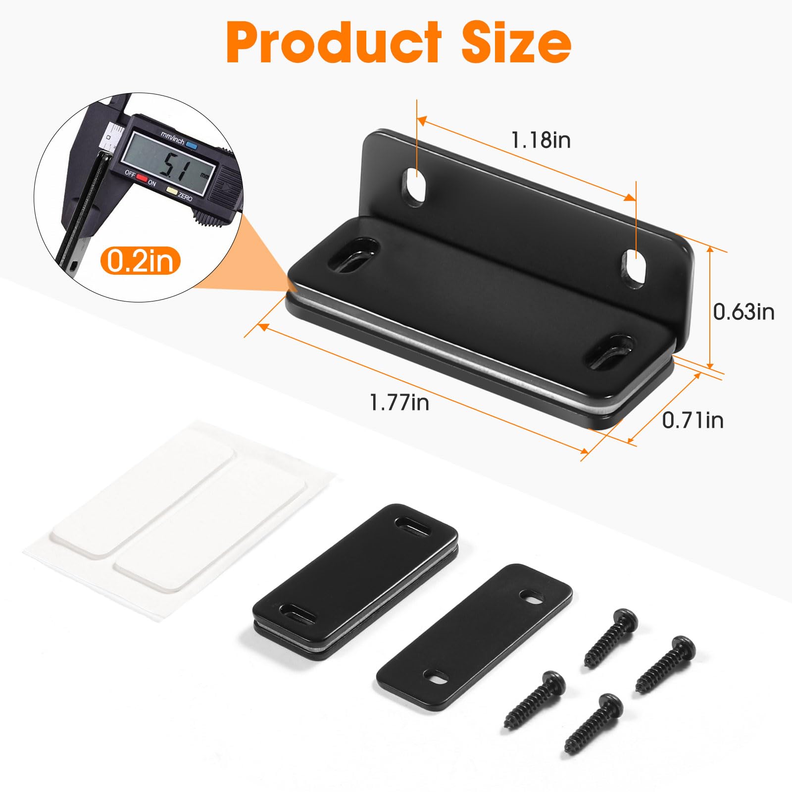 Lot De 8 Loquets De Porte Magnétiques Ultra Fins Pour Armoire