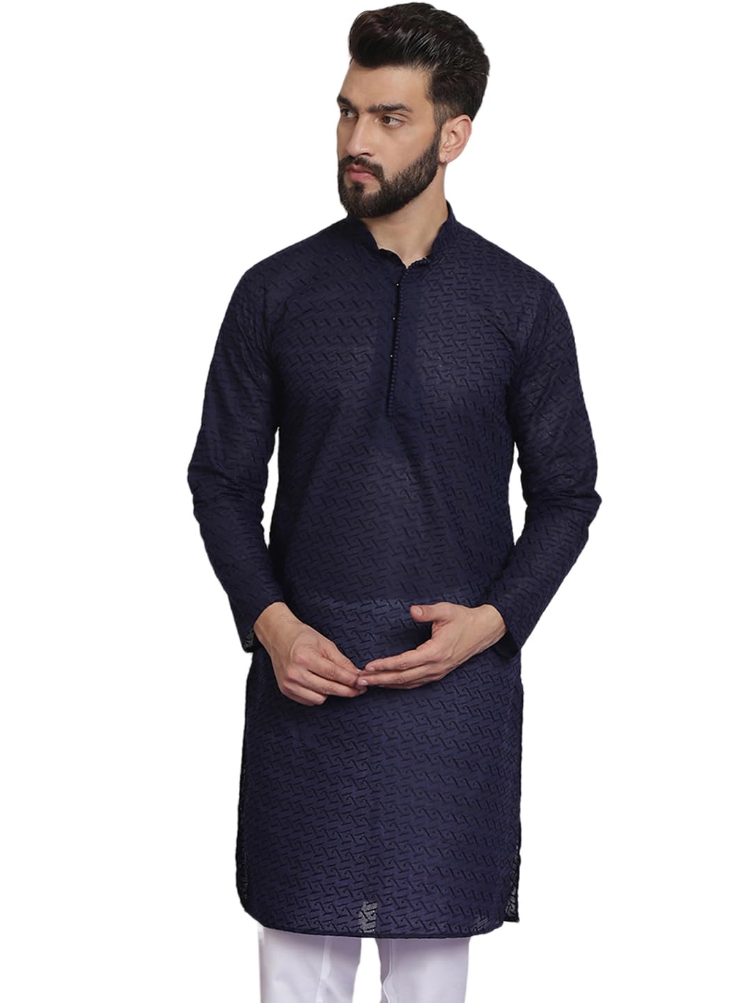 sojanya Men's Silk Blend Regular Fit Casual (Since 1958 Woven Design Kurta with Churidar & Embroidered Nehru Jacket-picture-23