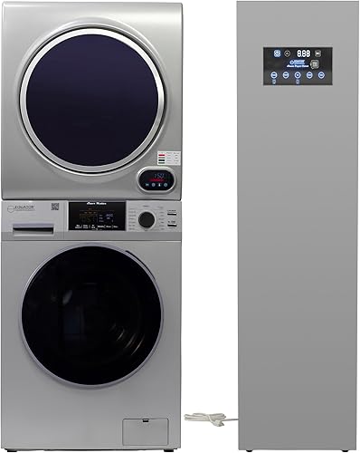 Equator LAUNDRY CENTER Silver WASHER 15Lbs+Vented DRYER+ Steam Dryer CLOSET 110V